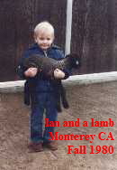 Ian with lamb 1980-TH